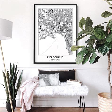 City Map Melbourne Art Print. Street Map Poster. Map Wall - Etsy