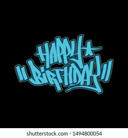 Graffiti Happy Birthday Lettering