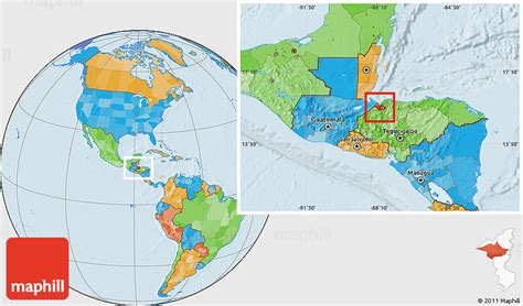 Political Location Map of San Pedro Sula