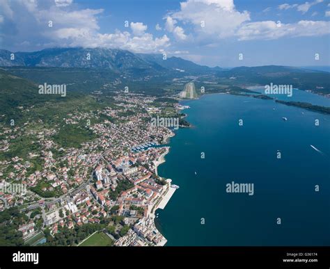 Aerial view of Tivat city Stock Photo - Alamy