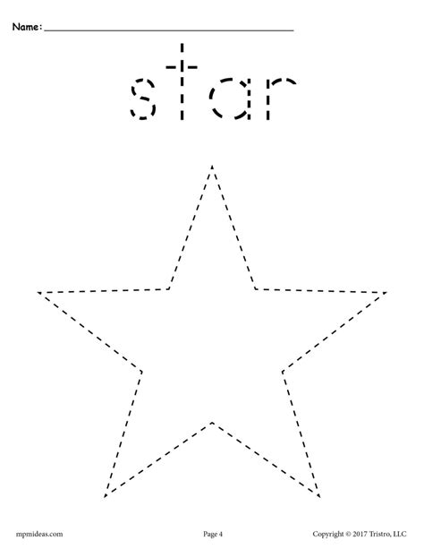 FREE Star Tracing Worksheet - Printable Tracing Shapes Worksheets ...