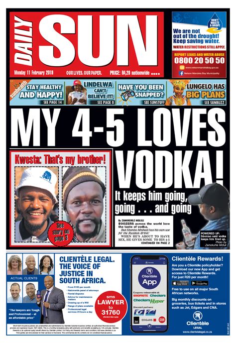 TODAY'S FRONT PAGE! | Daily Sun