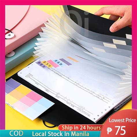 Multi-Layer Expandable Receipt File Folder 13 Compartments File ...