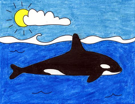 Easy How to Draw an Orca Tutorial and Orca Coloring Page