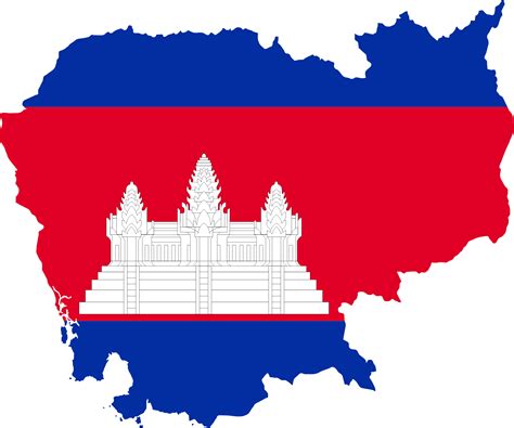 Clipart - Cambodia Map Flag