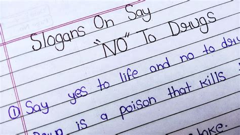 Say No To Drugs Slogans In English