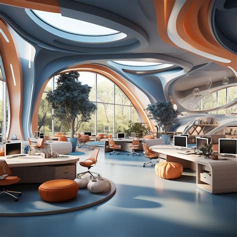 Free AI Image | Futuristic view of school classroom with state-of-the ...