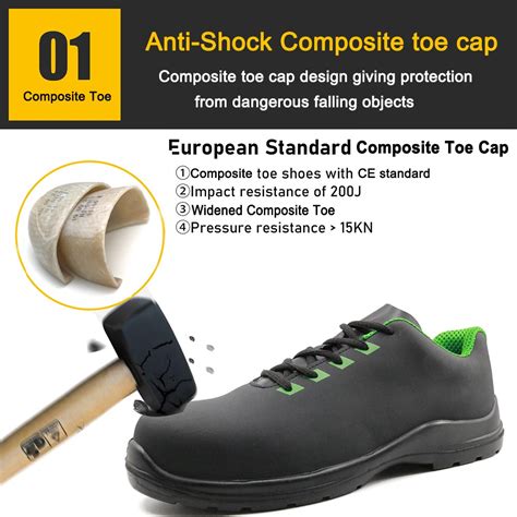 Black Anti Static Composite Toe Waterproof Safety Shoes for Men Light ...