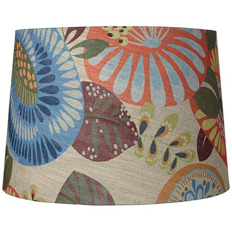 Springcrest Tropical Flower Tapered Drum Lamp Shade 14x16x11 (Spider ...