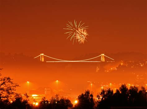 Fireworks over Clifton Suspension Bridge, Bristol, UK - a photo on ...