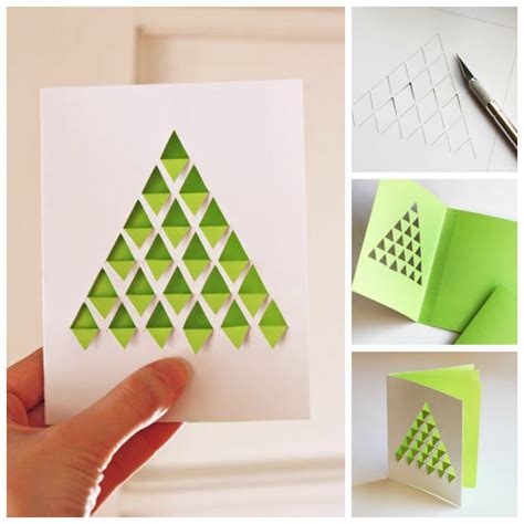 Creative Ideas - DIY Chevron Design Christmas Tree Card