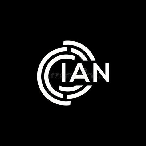 IAN Letter Logo Design on Black Background. IAN Creative Initials ...