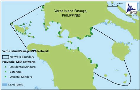 The Verde Island Passage Marine Protected Area Network, showing extent ...