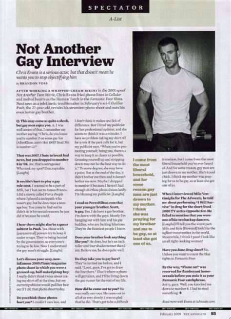 Chris Evans: Not Another Gay Interview — Brandon Voss