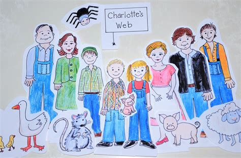 Charlotte's Web Character Paper Figures Outlines & Color - Etsy