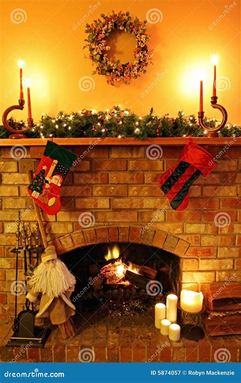 Christmas Fireside stock image. Image of celebration, lights - 5874057