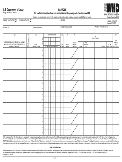 2008-2025 Form DoL WHD WH-347 Fill Online, Printable, Fillable, Blank ...