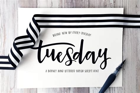 Tuesday Script | Lettering, Brush script fonts, Handwritten fonts