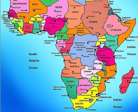 Africa Political Map Cities