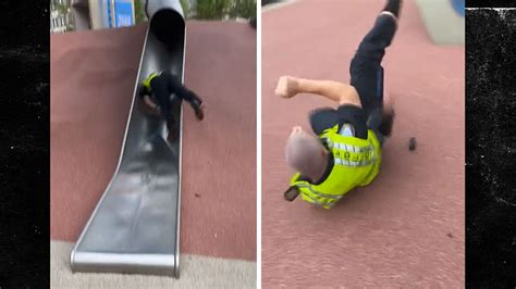 Boston Police Officer Injured Going Down Children's Slide in Viral Video