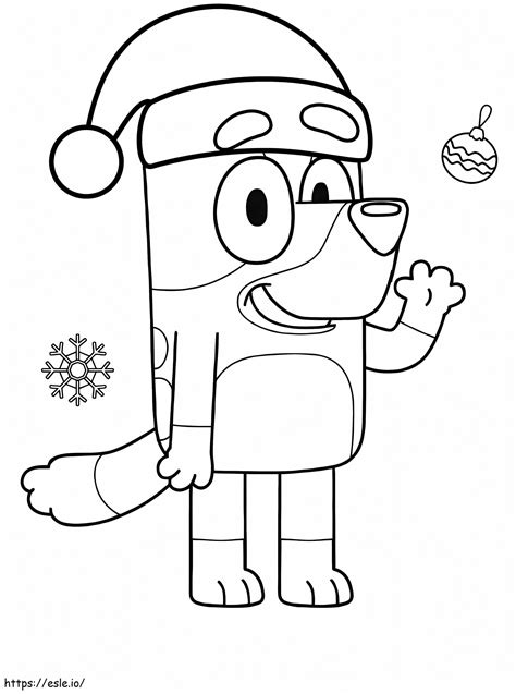 Bluey Christmas coloring page