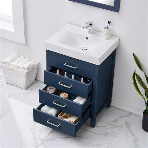 Fine Beautiful 24 Inch Bathroom Vanity Tempered Glass Shelves