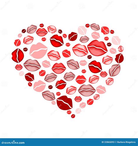 Heart of kisses stock vector. Illustration of love, pink - 22865093