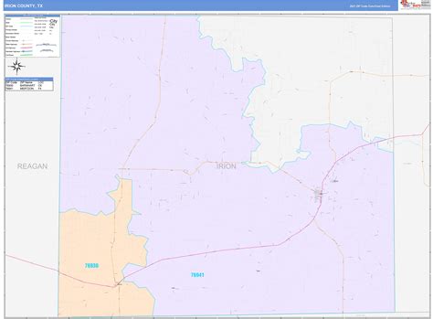 Irion County, TX Wall Map Color Cast Style by MarketMAPS - MapSales.com