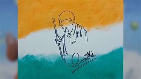 Gandhiji Theme Drawing Easy Step by Step For Kids/Beginners