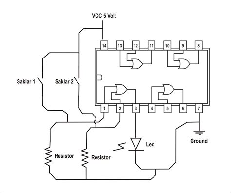 Gambar Gerbang Logika Adapun Gambar Rangkaian Kompenen Sebagai Berikut ...