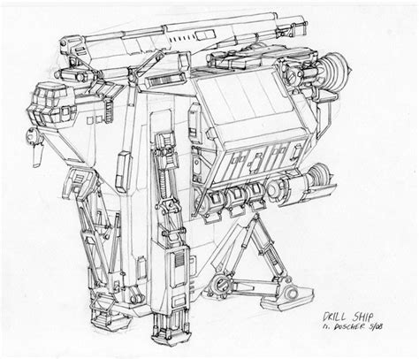 Drillship Sketch by MikeDoscher.deviantart.com on @DeviantArt | Sci fi ...