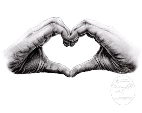 Heart Hands Drawing