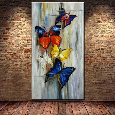 Large Size Hand Painted Abstract Butterfly Canvas Oil Painting Impasto ...