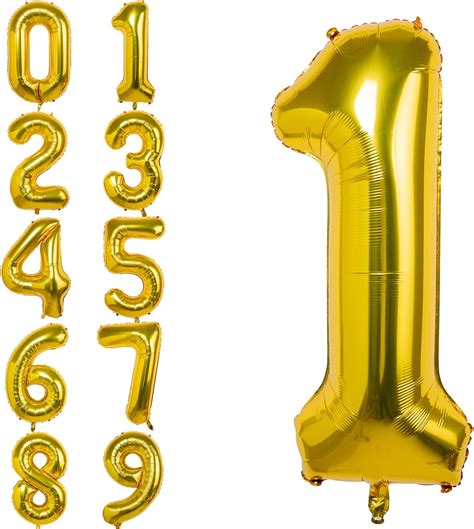 Buy 40 Inch Large Gold Balloon Number 1 Balloon Helium Foil Mylar ...