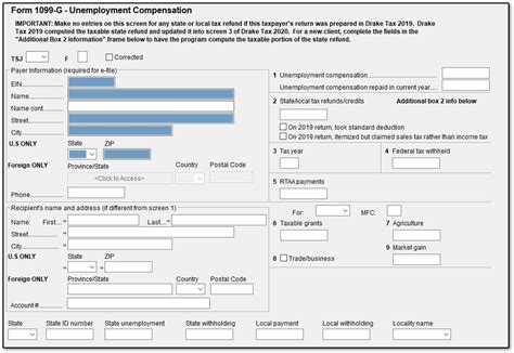 1099-G - Unemployment Compensation (1099G)