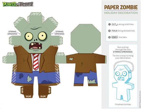 Zombie Papercraft 18 Of Plants Vs Zombies Papercraft Template ...