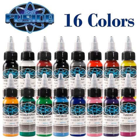 China Customized Fusion 1 Oz 16 colores pigmento de tinta del tatuaje ...