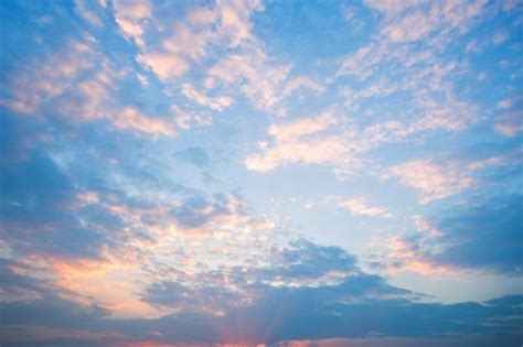 Premium Photo | Blue sky background texture with white clouds sunset ...