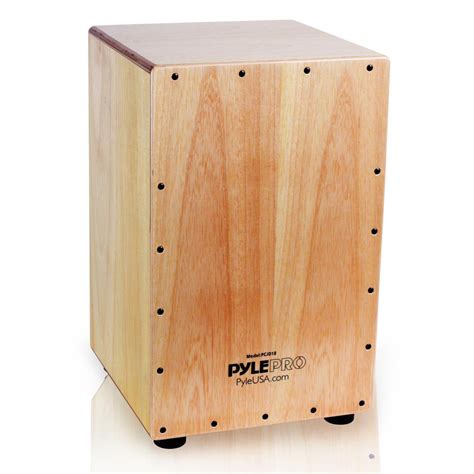 Pyle Full Size Stringed Acoustic Cajon Percussion Wooden Hand Drum ...