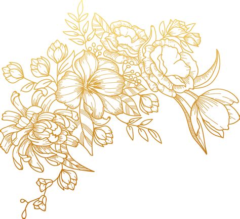 Vectores Png Vintage Dorado Vector Flower Transparent Png X | The Best ...