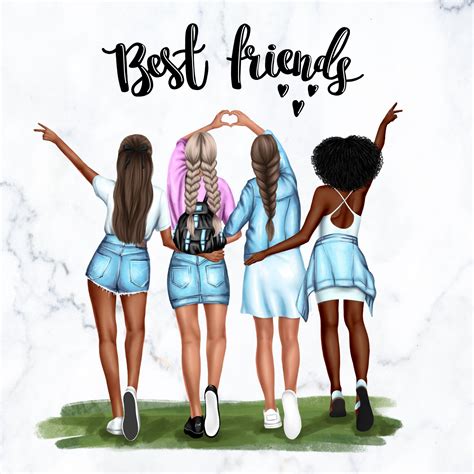 best friends clipart by Elenbushe on @creativemarket | Friends clipart ...