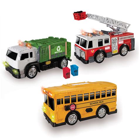 Buy Adventure Force Light & Sound Mini City Service Vehicles, 3 Pack ...