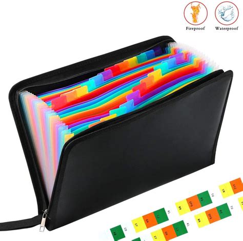 Plastic Expanding File Folders Accordion Document Organizer 5-Pocket A4 ...