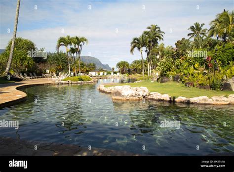 Landscaped swimming pool Hanalei Bay Resort Kauai HI Stock Photo - Alamy