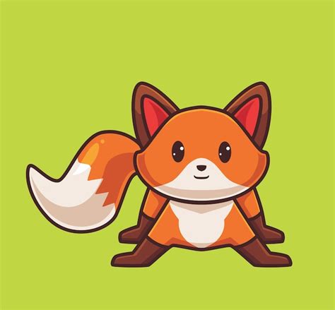 Premium Vector | Cute red fox cartoon animal autumn season concept ...