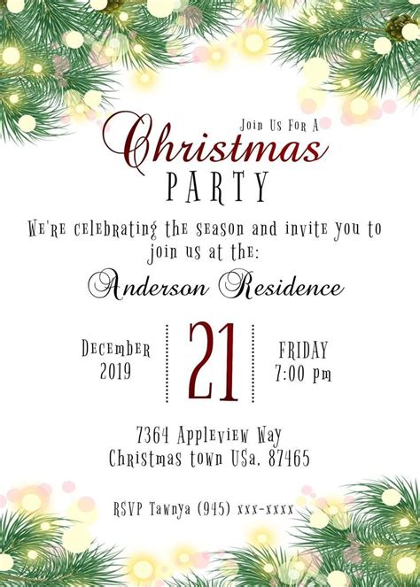 INSTANT DOWNLOAD Christmas Party Invitations, Editable Christmas ...