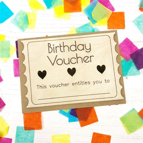 'Birthday Voucher' Wooden Card in 2020 | Friend birthday gifts ...