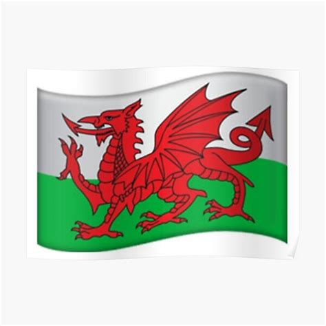 "Welsh flag emoji" Poster for Sale by Anne1458 | Redbubble