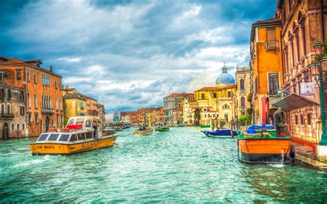 Download wallpapers Italy, Venice, 4k, gondolas, canal, summer, Europe ...