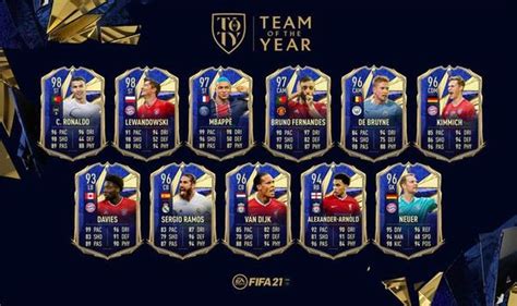 FIFA 21 TOTY full squad available TODAY: Team of the Year cards in ...